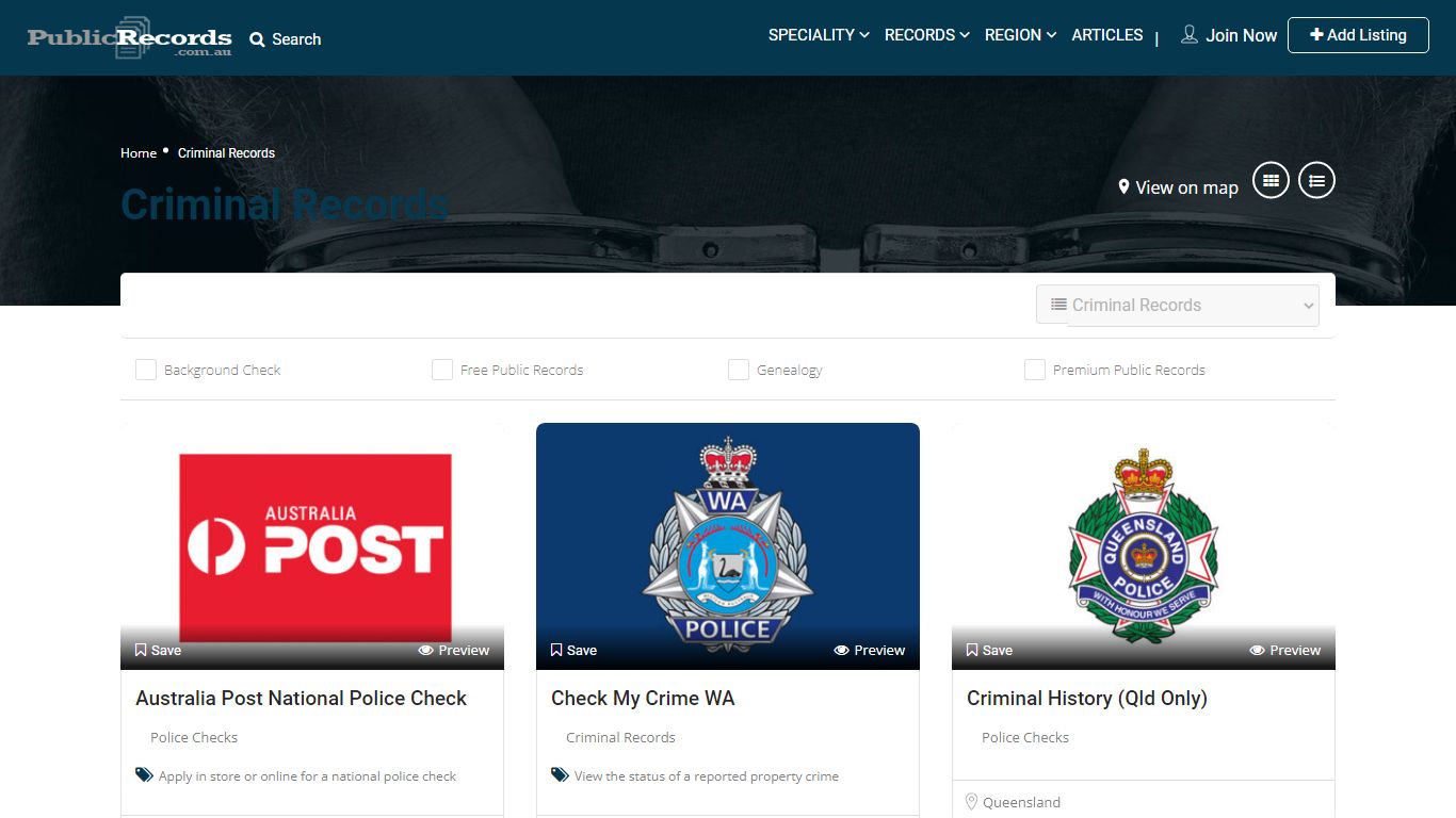 Criminal Records - Australian Checks and Searches - Public Records